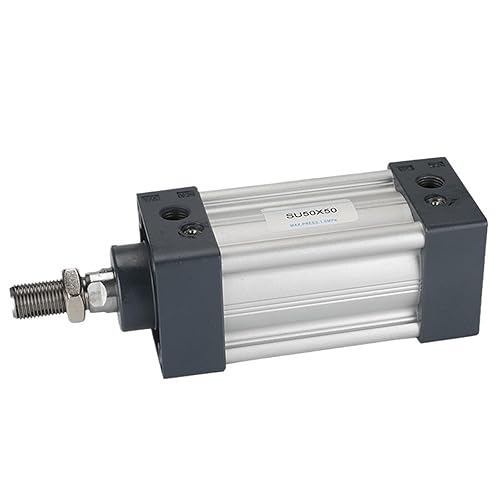 SU SU32 Standard Air Pneumatic Cylinder Double Acting Single Rod SU32-25 SU32-50 SU32-75 SU32-100 SU32-125 SU32-150 1Pcs(Stroke 125mm,SU32(With magnet)) - Poueer