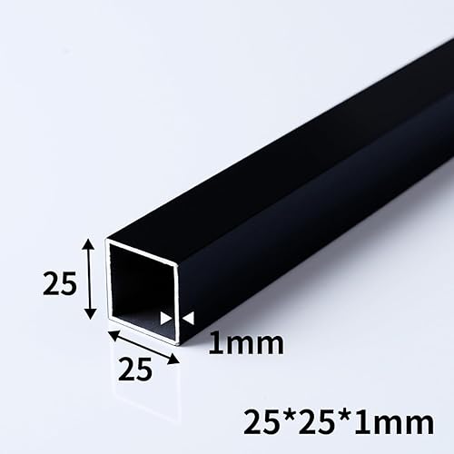 Black Aluminum Square Tubing 4Pcs 25mm x 25mm x 800mm Long Wall Thickness 1mm, 4 Pack 1 inch 1' Aluminum Square Tube Black Color 1 x 1 x 0.04 x 31.5' inch (Appr) - Poueer