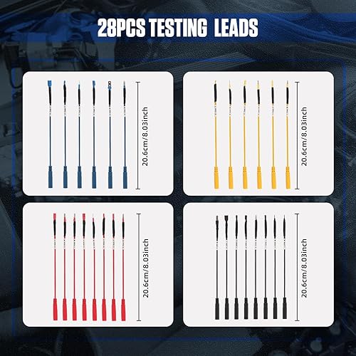 104PCS Automotive Circuit Test Leads Kit Electrical Breakout Leads Automotive Kit Multimeter Test Leads Kit with Alligator Clips,Banana Plug Test Lead,Oscilloscope Probe - Poueer