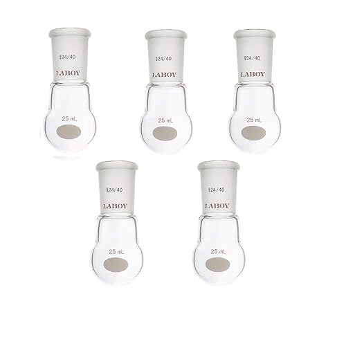 Laboy Glass 1000mL Single Neck Round Bottom Boiling Flask Heavy Wall with 24/40 Joint Heating Reaction Receiving Flask Organic Chemistry Lab Glassware - Poueer