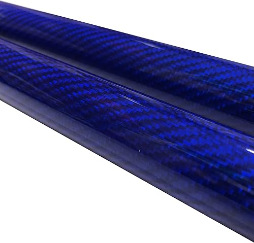 CARBON FIBER TUBE - Blue -20mm X 18mm X 1000mm - Hollow carbon fiber rods - Glossy carbon tubes - Pure carbon fibre tubes - Lightweight High Strength Carbon Fiber Shaft - 39.4 in x .78 in - Poueer
