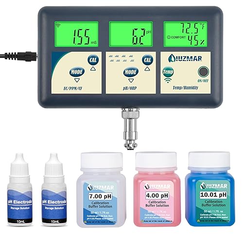 Continuous Monitor for Hydroponic and pH Calibration Solution pH7.00/4.00/10.01 - Poueer