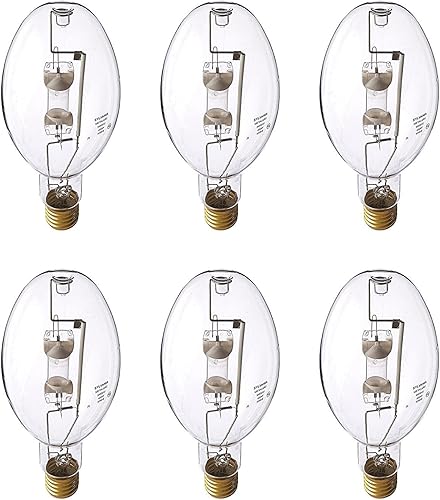 Sylvania ED37 400W Clear Metal Halide Lamp E39 Mogul Screw Bulbs, 6 Pack | 640366 - Poueer