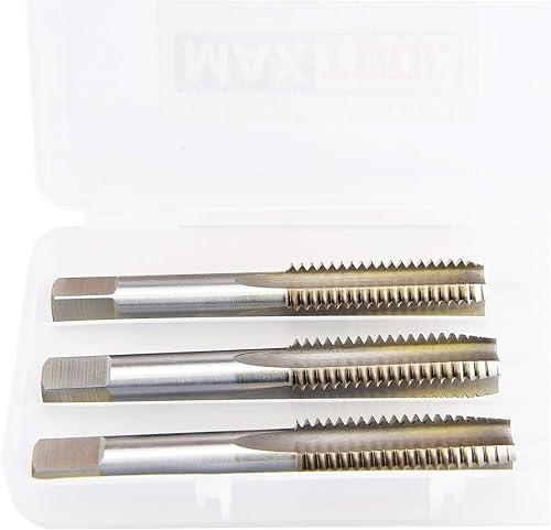 MaxTool M16X2.0 Hand Thread Taps Set Including Taper+Plug+Bottom HSS M2 Metric Taps Set Pitch 2.0 mm FULLY GROUND RIGHT HAND; HSM02W00R16 - Poueer