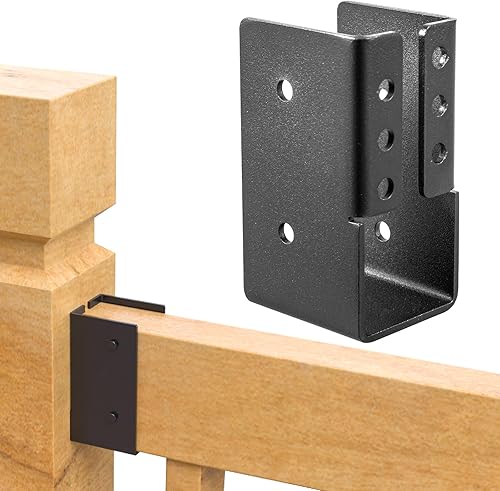 12PCS Concealed Joist Hangers, Concealed Flange Light Joist Hanger for Wood Rail, 2”x 4” Q235 Steel Joist Brackets - Poueer