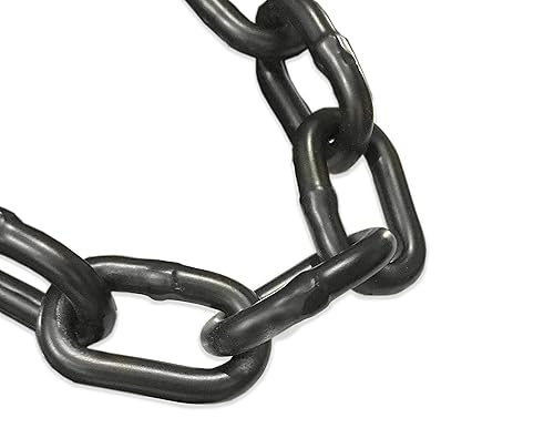 3/16' Black Powder Coated Safety Chain | Grade 30 Proof Coil | UV Protection | Working Load 720 LBS (20 FT) - Poueer