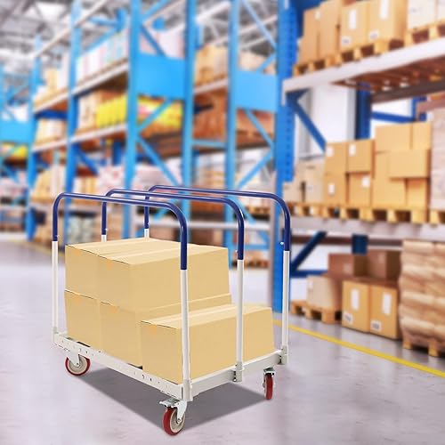 1500lbs Steel Panel Truck Cart, Platform Truck Cart, Lumber Cart Drywall Dolly Cart, Drywall Cart Panel Cart Dolly with 4 Dual-Bearing Casters, Steel Panel Cart, Steel Frame Dolly (1000lbs-39x24in) - Poueer