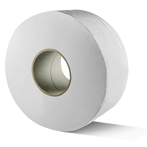 Karat 9' Jumbo Roll Toilet Paper - 2-Ply Industrial Strength Tissue (JS-JRT1000), 1000 ft, 12 Pack - Poueer