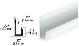 CRL Brite Anodized Aluminum 3/16' 'J Channel - 12 ft Long - Poueer
