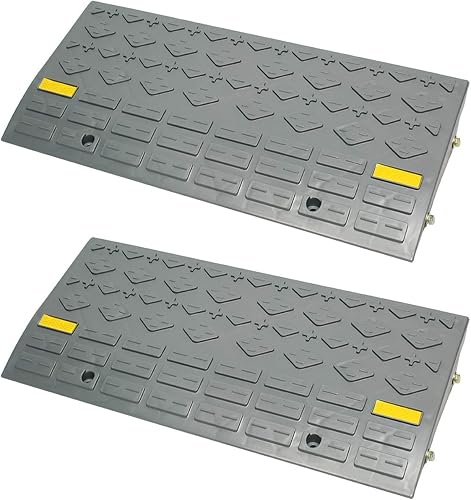 BISupply Curb Ramps for Driveway Ramps for Low Cars, Car Ramps, Motorcycle Ramp, Threshold Ramp, Loading Ramps 4in 2pk - Poueer