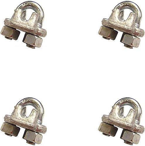 US Cargo Control 5/8' Galvanized Drop Forged Wire Rope Clips - 4 Pack - Poueer