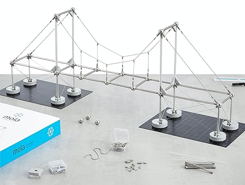 Mola Structural Kit 3 | Magnetic Modular Kit for Engineering and Architecture Education | 205 Pieces + Practical Guide - Poueer