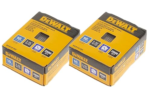 DEWALT DCS16150 2 Pack 1-1/2in. 16 Gauge Straight Finish Nail (25,000 per Box) - Poueer
