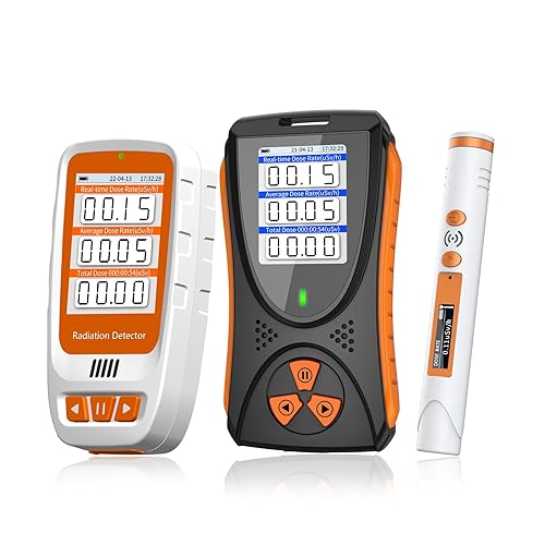 Geiger Counter Nuclear Radiation Detector,CHNADKS Upgrated Monitor Dosimeter,Rechargeable Beta Gamma X-ray Portable Handheld Radiation Monitor with LCD Display - Poueer