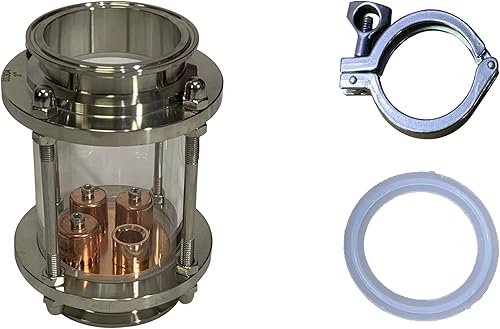 3 inch Glass Reflux Column Section with Copper Bubble Plate - Poueer