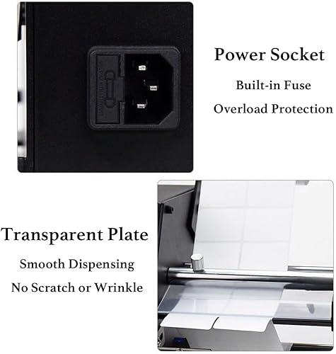 Automatic Label Dispenser, 110V Automatic Label Separator, Adjustable Speed Label Stripper, Electric Label Machine, Auto Counting 0-9999999, Label Width 4-140mm, 8.27”x7.87”x8.66”, Black - Poueer