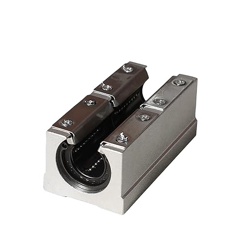 SBR16LUU Bearing Blocks, 2Pcs 16mm Open Long Sliding Ball Bearing Block for SBR16 Linear Motion Shaft Guides Slide Rails as CNC Linear Rail Kit - Poueer
