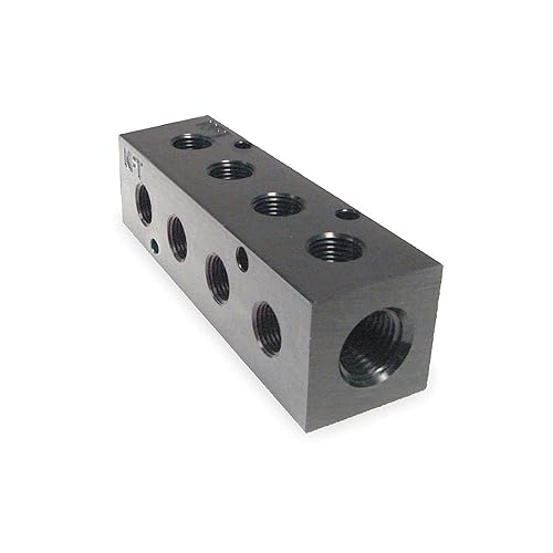 M30-375-4-90, Manifold, 90 Degree Ports, 4-Station, 1/2 NPT Input, 3/8 NPT Output - Poueer