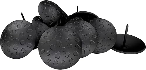 50 Pack - 1.5 Inch Iron Clavos - Decorative Nails - Black - Upholstery Tacks - Clavos - Antique Decorative Rustic Nails for Wood, Decorative Door Studs, Farm Barn Door, Furniture Nails - Poueer