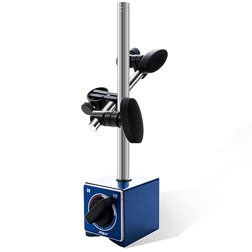Dasqua Magnetic Base 7123-1005 with Fine Adjustable Magnetic Base Stand Holder for Most Dial Indicator Gauge, Clamping Hole 3/8' Pull Power 176lbs/80KG - Poueer