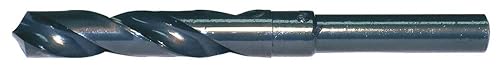 Cle-Line C21078 Silver and Deming Reduced Shank Drill, High Speed Steel, Steam Oxide Finish, Reduced Shank, 118-Degree Radial Point, 17.00 mm Drill Diameter - Poueer