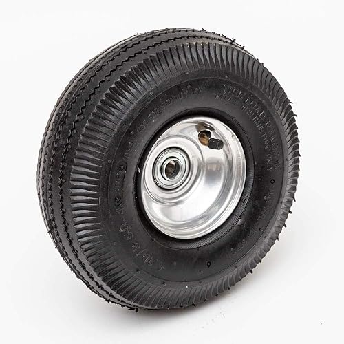 Pneumatic 4.10/3.50-4 Tire, Wagon/Utility cart/Hand truck Replacement, Gray, Set of two - Poueer