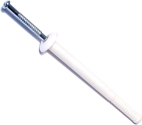 014973285470 Nylon Mushroom Nail Drive Anchors, 1/4 x 3, Piece-100 - Poueer