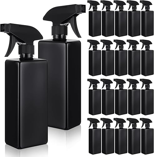 Honeydak 20 Pack Plastic Spray Bottles for Cleaning Solutions 17oz Black Empty Reusable Water Sprayers with Mist and Stream Option Leak-proof for Home Garden Plant Kitchen - Poueer