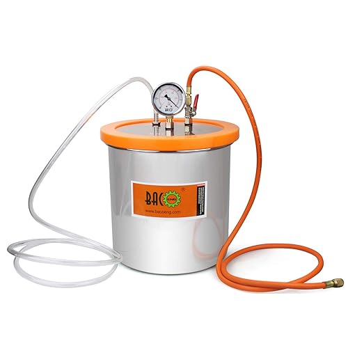BACOENG 3 Gallon Resin Trap Vacuum Chamber, Stainless Steel Vacuum Degassing Chamber Kit (3 Gallon/1.2 QT/2 QT Available) - Poueer