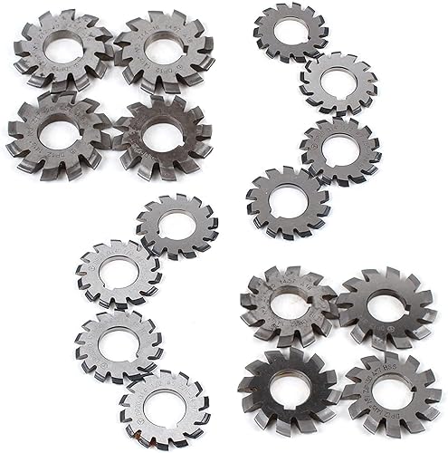 8 Pcs Involute Gear Cutter Gear Milling Cutter Tool High Speed Steel Gear Mill Cutter Holder DP20 - Poueer