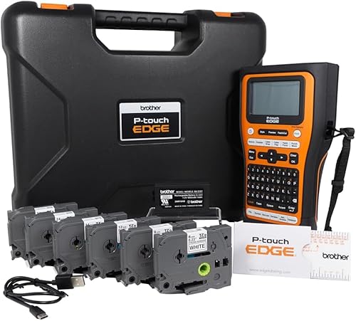 Brother PT-E560BTVP P-Touch Edge Handheld Industrial Label Printer with Bluetooth and Dual auto-Cutter (up to 24mm Labels) - Poueer