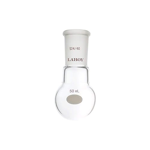Laboy Glass 1000mL Single Neck Round Bottom Boiling Flask Heavy Wall with 24/40 Joint Heating Reaction Receiving Flask Organic Chemistry Lab Glassware - Poueer