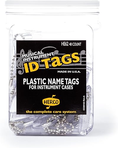Herco HE62 Plastic Instrument Case I.D. Tags, 48/Jar - Poueer