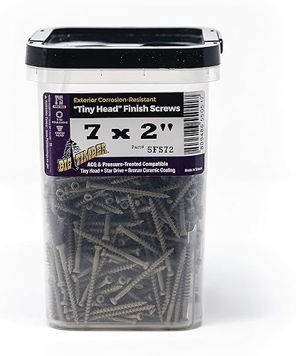 Big Timber 5FS72#7 by 2-inch T-10-drive bit Tiny Finish Head Screws-Exterior,(950 per Box) - Poueer