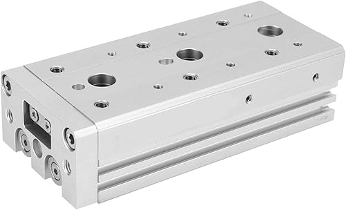 Guide Rail Cylinder, MXS12 Pneumatic Guide Rail Cylinder Double-Shaft Slide Guiding Pneumatic Air Cylinder High Accuracy Mini Pneumatic Cylinder M5×0.8 for Textile Industry, 50mm Stroke - Poueer