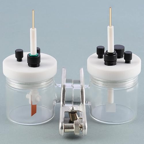 stonylab PTFE Platinum Electrode Holder, Multi-Purpose Replaceable Electrode Holder Clip with 10 * 10 mm Platinum Sheet and PTFE Body - Poueer