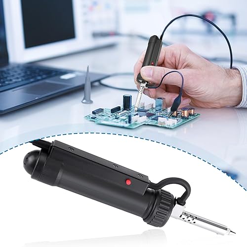 Solder sucker,Automatic Desoldering Pump Vacuum, Electric Solder Tin Sucker, Electric Desoldering Pump Automatic Vacuum Solder Sucker US Plug AC 110V 30W with 3 Soldering Suction Tips - Poueer