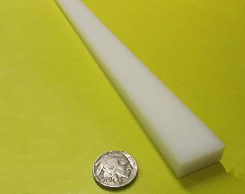 White HDPE (High Density Polyethylene) Rectangular Bar .375' (3/8') x 1.00' (1') x 48' 4 pcs - Poueer