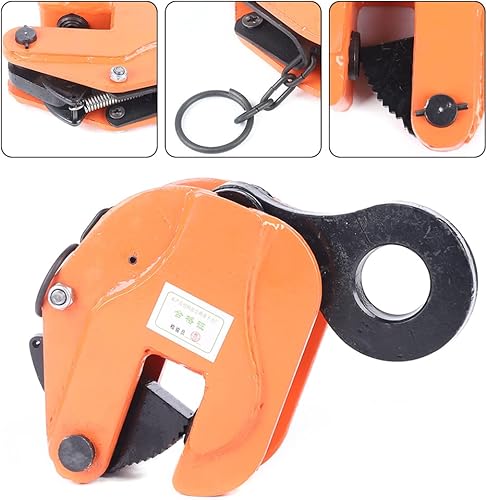 Vertical Plate Lifting Clamp 6600lbs 3T Lifting Clamp with Lock Hoist Hook Chain Industrial Steel Plate Clamp Sheet Metal Lifting Clamp Plate Lifting Clamp Handling Lifting Equipment - Poueer