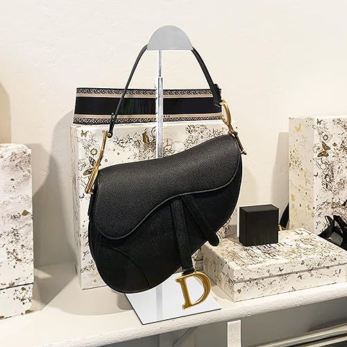 Royxen 3 Pack Handbag Rack Stainless Steel with Adjustable Height, Purse Display Stand, Black - Poueer