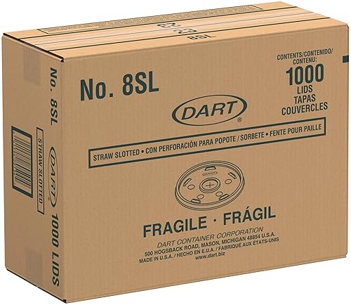 DART 8SL Plastic Cold Cup Lids, Fits 8-9oz Cups, Translucent (Case of 1000) - Poueer