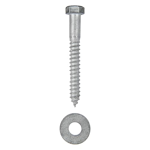 1/2 x 6 (25 Pack) Lag Screw Kit, 25 Screws and 25 washers, Hot Dip Galvanized, Meets ASME B18.2.1 Industrial/Commercial Grade by Makers Bolt - Poueer