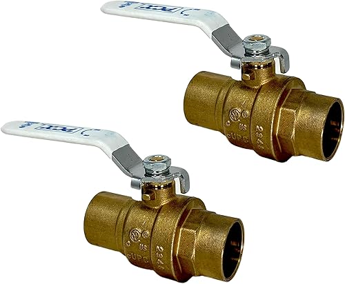 10-Pack 1/2-Inch FIP Female NPT Threaded (FxF) Heavy Duty Brass Ball Valve, Full Port, 600 WOG, Certified Safe (3BT050-10P) - Poueer