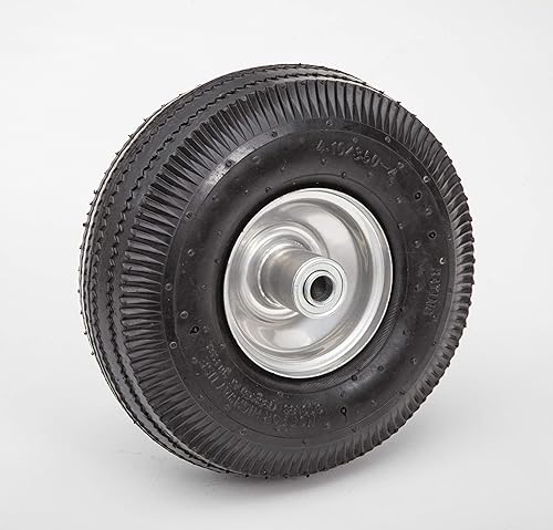 Pneumatic 4.10/3.50-4 Tire, Wagon/Utility cart/Hand truck Replacement, Gray, Set of two - Poueer