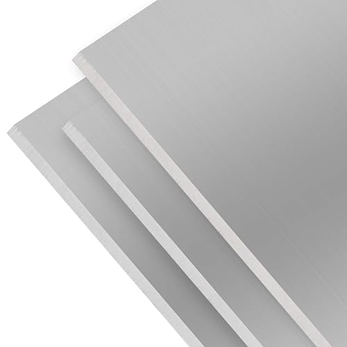HAKZEON 4 Pack 6061 1/4 Inch Metal Aluminum Sheet, 6 x 12 Inch Flat Plain Aluminum Plate Covered with Protective Film, Rectangle Mateal Sheets Plates for Framing Base Plate Crafting - Poueer
