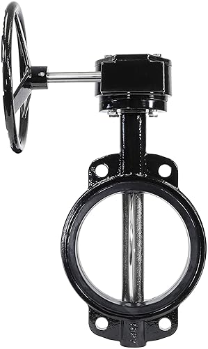 RKG8 Cast Iron Butterfly Valve, Gear/Wheel, EPDM, Black, 8' - Poueer