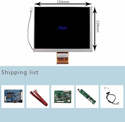 VSDISPLAY 7' 7 inch 800×600 4:3 CLAA070MA0ACW LCD Screen TFT Monitor and LCD Controller Board 60 pin - Poueer