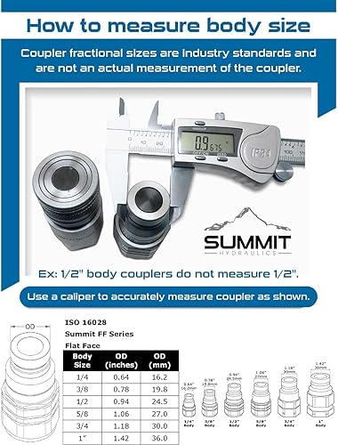 3/8″ Flat Face Connect Under Pressure Hydraulic Quick Connect Coupler Set, 3/8″ NPT Thread - Poueer
