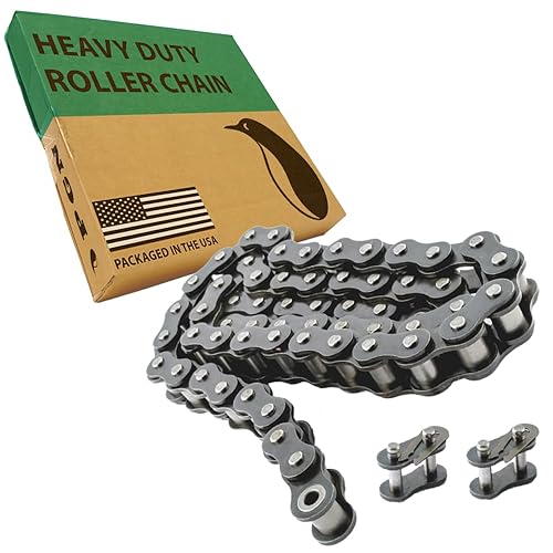 PGN #60 Heavy Duty Roller Chain - 10 Feet + 2 Free Connecting Links - #60H - 159 Links - Poueer
