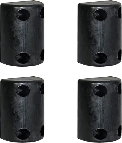 Buyers Products B45001 Precision Molded Rubber Bumper, 6 in X 3.5 in X 3.5 in, Set of Four, Rubber Dock Bumpers For Buffer - Poueer